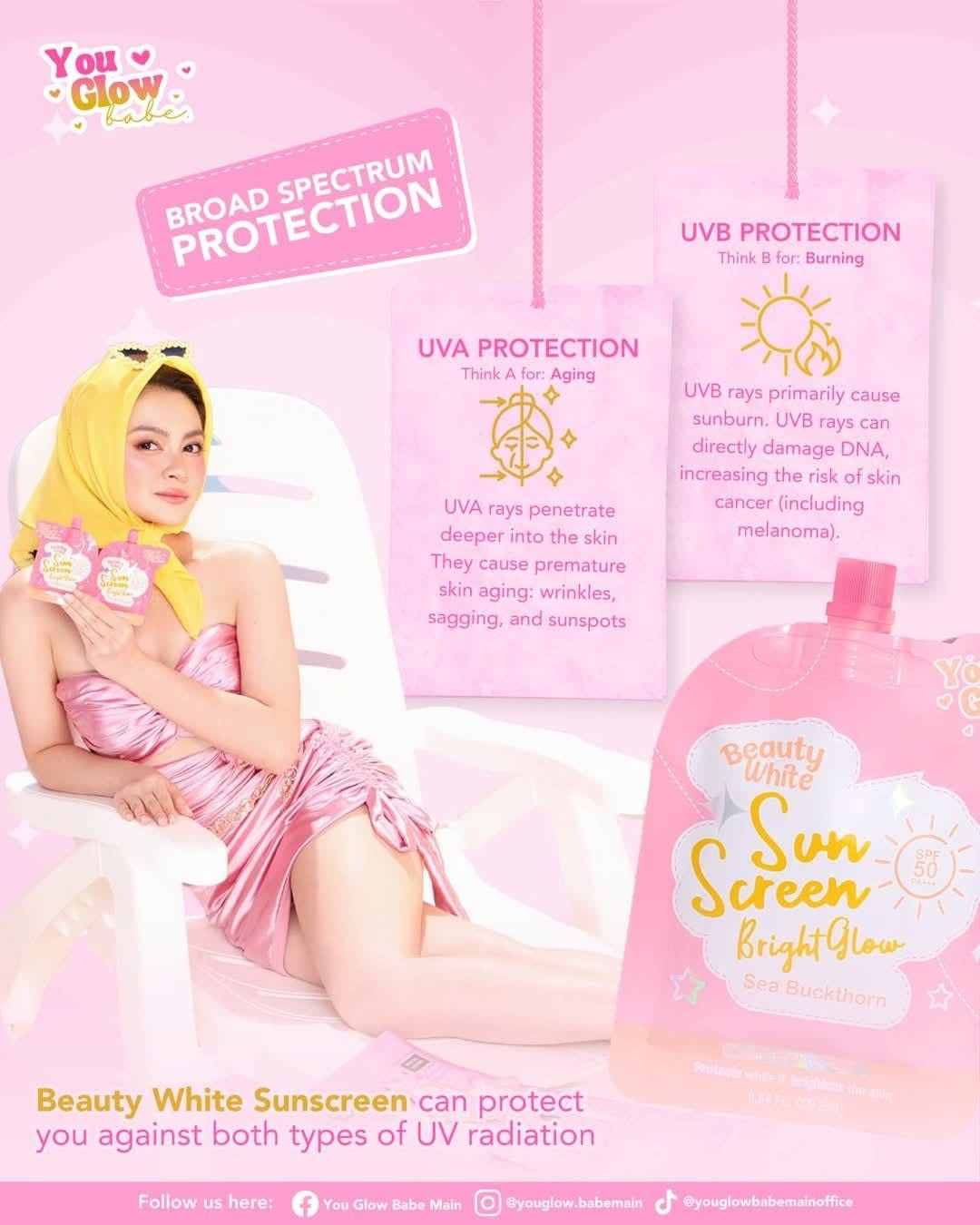 YOU GLOW BABE - BRIGHT GLOW SUNSCREEN SPF50 PA+++ - Twin pack