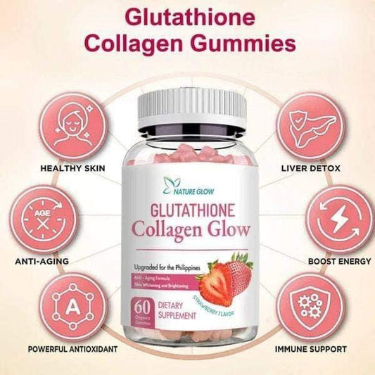 Nature Glow Gluta-Collagen Glow Gummies | 60 Strawberry Gummies