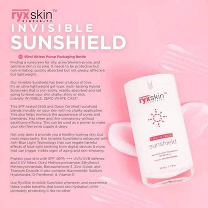 Ryxskin Invisible Sunshield/Sunscreen Spf40 PA+++ - 50ML