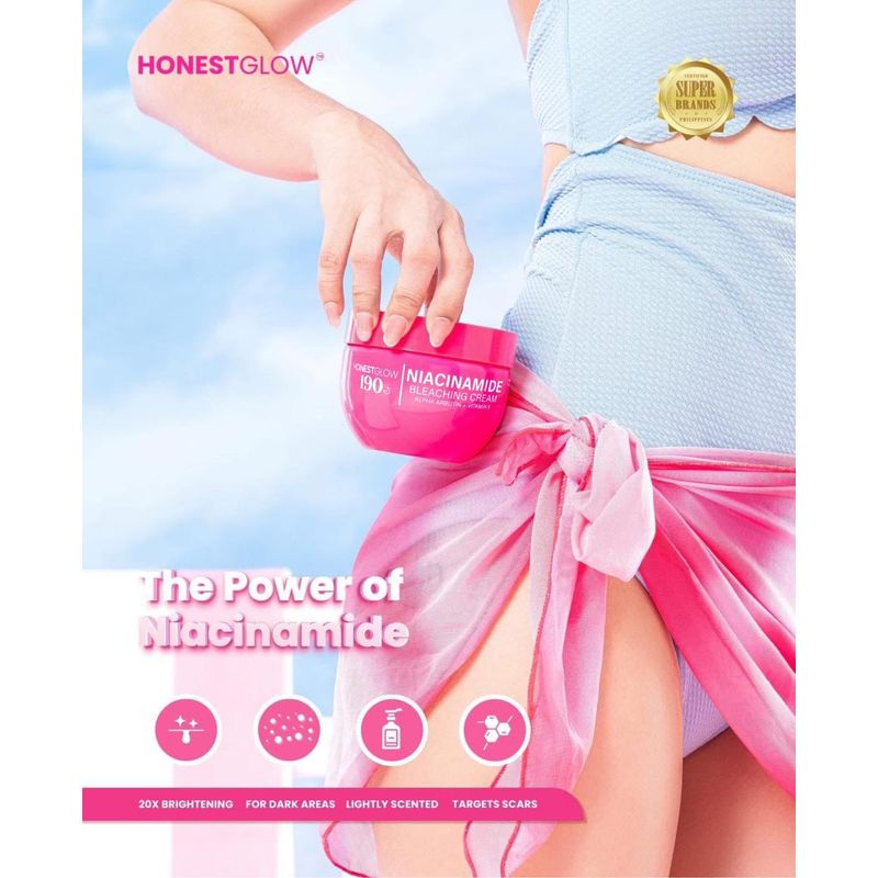 HonestGlow 190 Niacinamide Cream with alpha arbutin & Vitamin E -250g