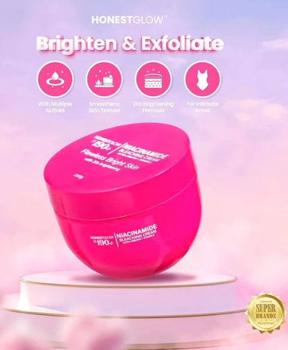 HonestGlow 190 Niacinamide Cream with alpha arbutin & Vitamin E -250g