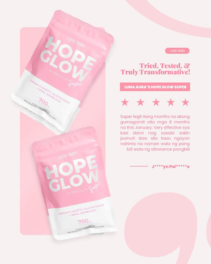 Luna Aura Hope glow super - Japan S-Acetyl Glutathione + Oral Sunblock 700g ( Trial pack 14/capsul)