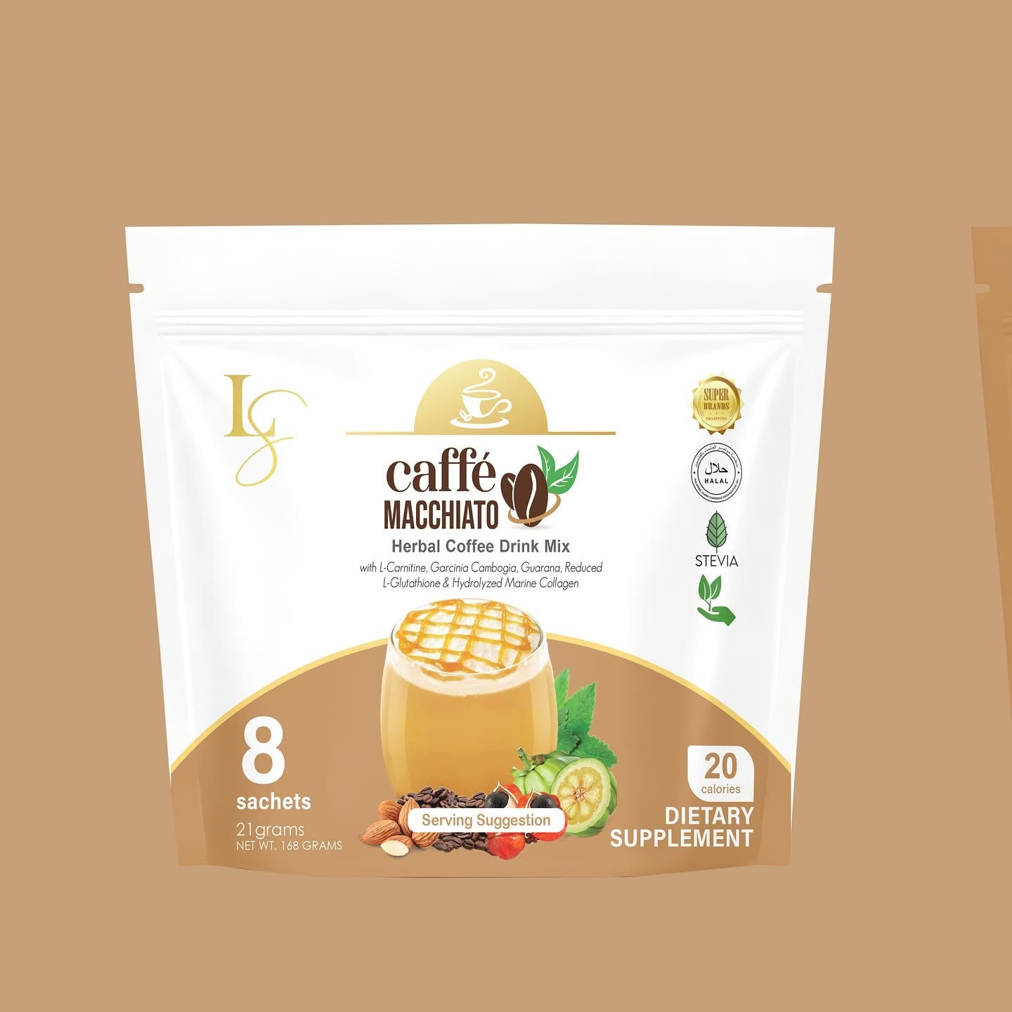 Luxe Slim Caffe Macchiato - Slimming Coffee With Collagen & Glutathione - (New packaging 8-sachet)