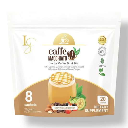 Luxe Slim Caffe Macchiato - Slimming Coffee With Collagen & Glutathione - (New packaging 8-sachet)