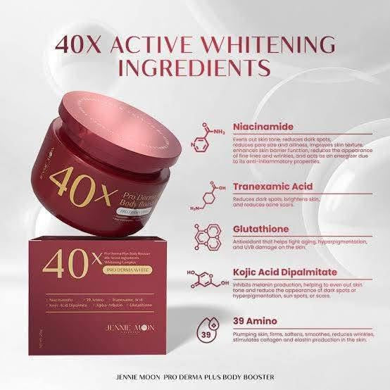 Jennie Moon - 40x Pro Derma Plus Body Booster - 40x Active ingredients Whitening Complex - Pro Derma White 250ML