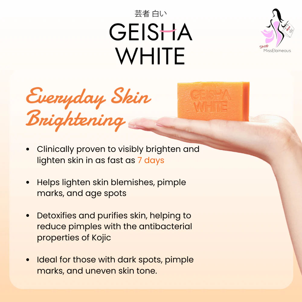 Geisha White - Scar & Blemish Skin Brightening Bar “ INTENSE” - 65g x 3/Pack