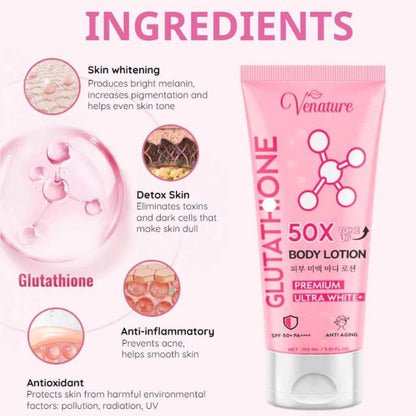 Venature - Glutathione 50X  Whitening Body Lotion Premium Ultra white 150ml