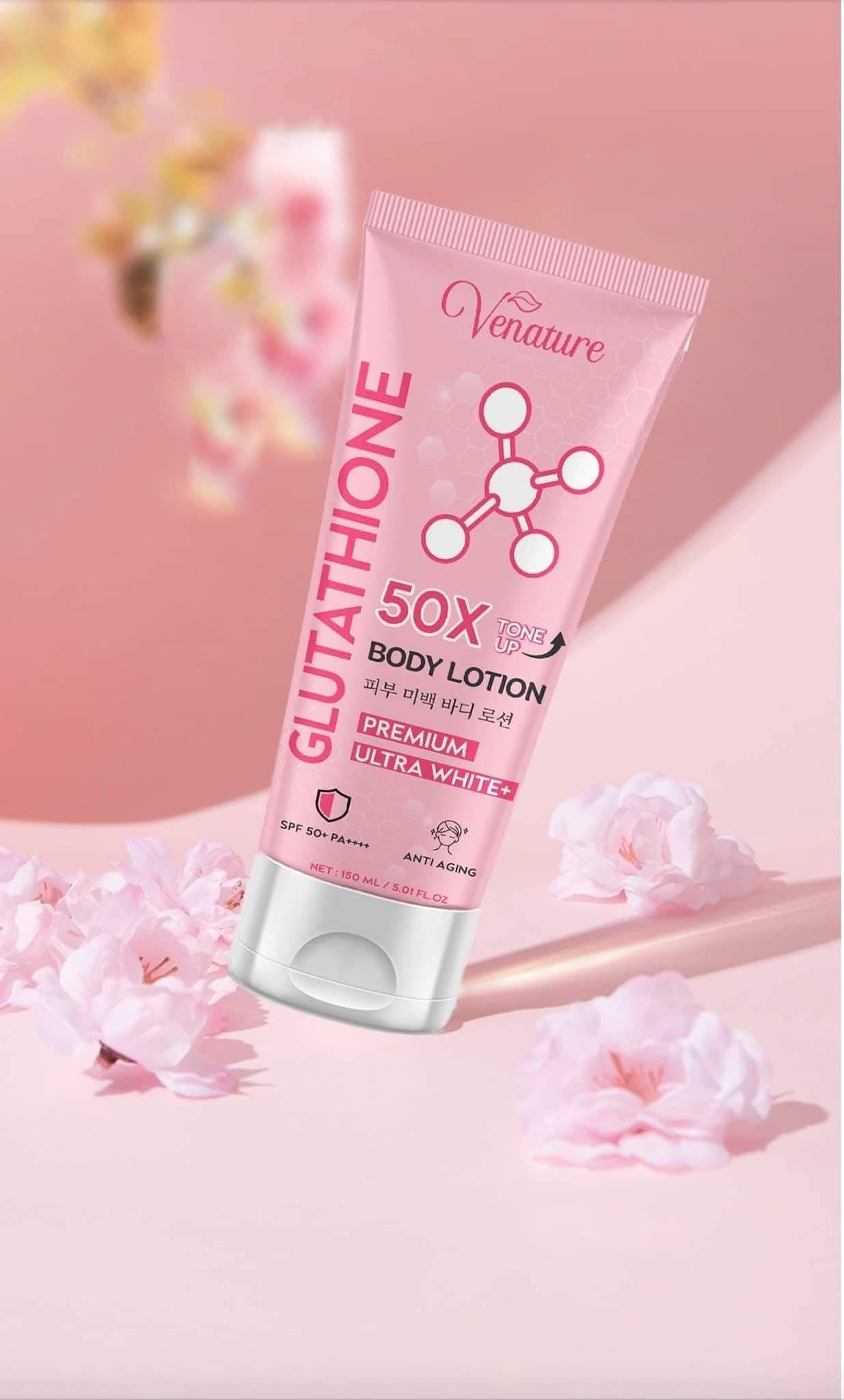 Venature - Glutathione 50X  Whitening Body Lotion Premium Ultra white 150ml