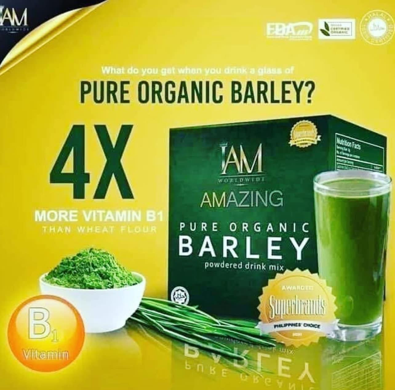 I AM - Amazing Pure Organic Barley - Powdered Drink Mix From Australia | 3g x 10 sachets