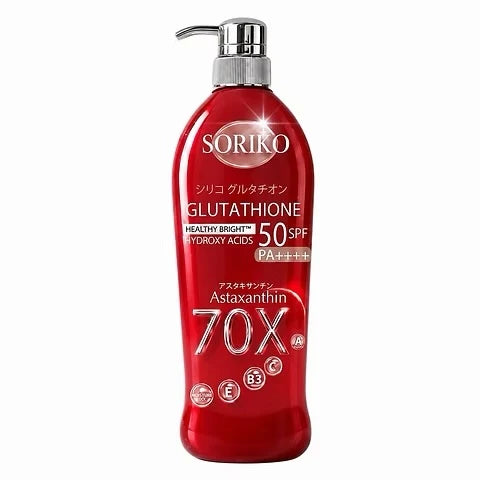 SORIKO - Glutathione Healthy Bright Hydroxy acids SPF 50 PA++++ Astaxanthin 70x -500ML