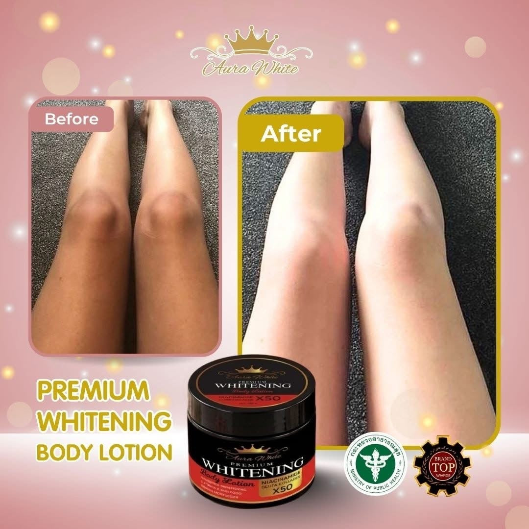 Aura White Premium Whitening Body Lotion Niacinamide Gluta Collagen X50 -300ml
