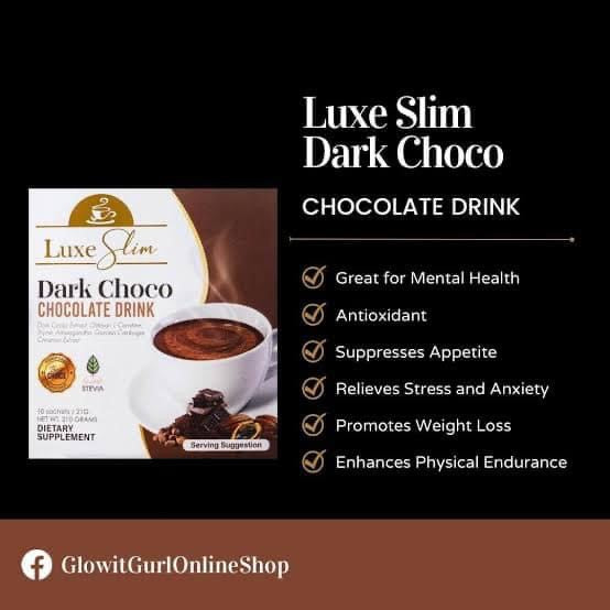 Luxe Slim - Dark Choco Chocolate Drinks (10 x 21g )