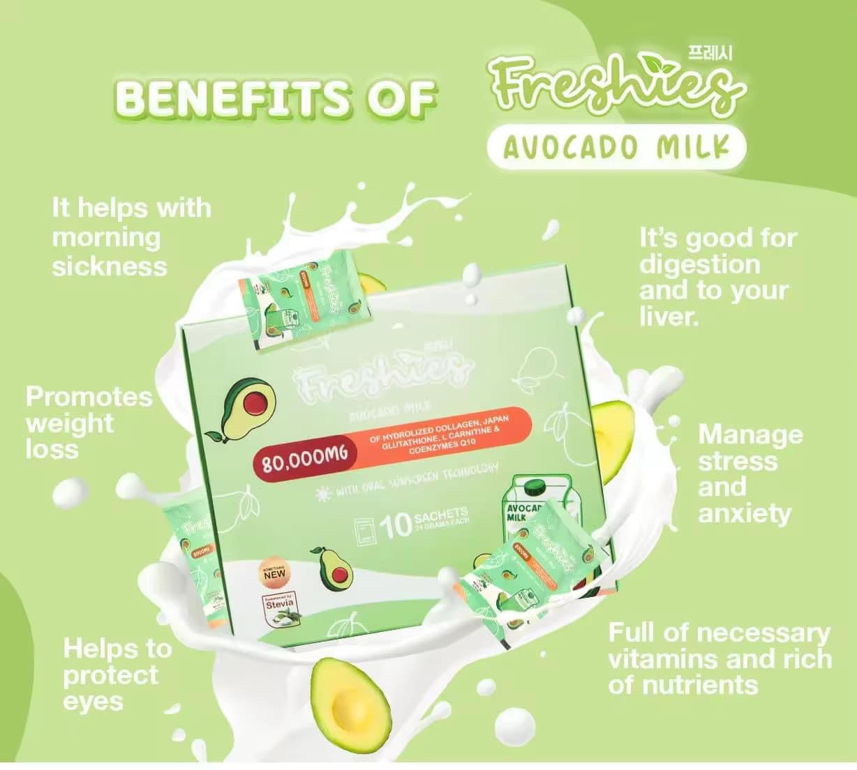 Juju Glow Freshies Avocado milk 10x21g
