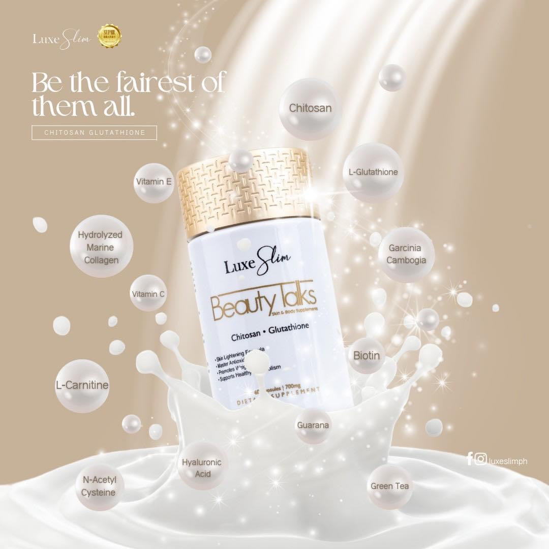 Luxe Slim - Beauty Talks Skin and Body Supplements Chitosan Glutathione 60 caps