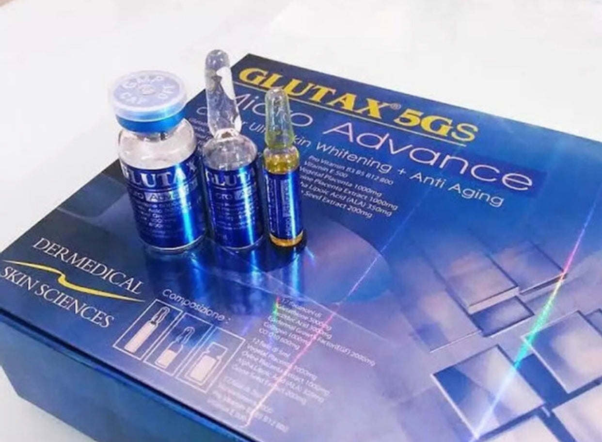 Glutax 5GS Micro Advance cellular Ultra Skin Whitening + Anti -Aging 12Vials( complete inclusion) - Shop Essential Skin Care Products online | Natural Organic skin care products | ROSYSKIN ES