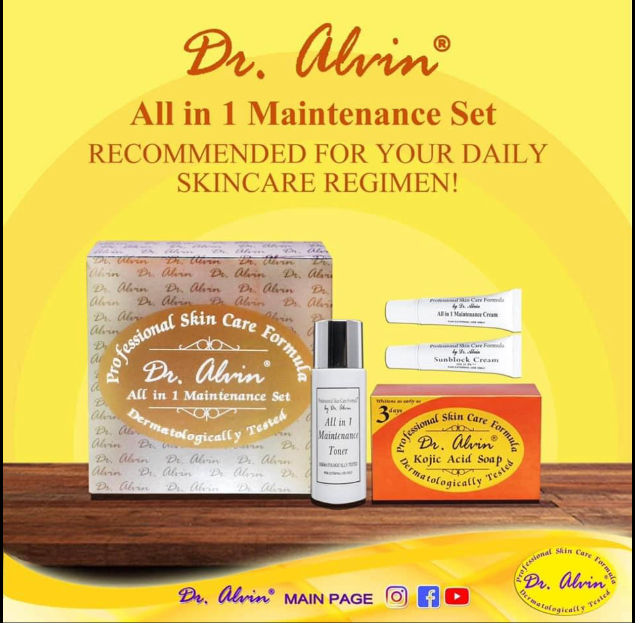 Dr alvin~ All in One maintenance set (new pack) - Shop Essential Skin Care Products online | Natural Organic skin care products | ROSYSKIN ESSENTIALS LLC