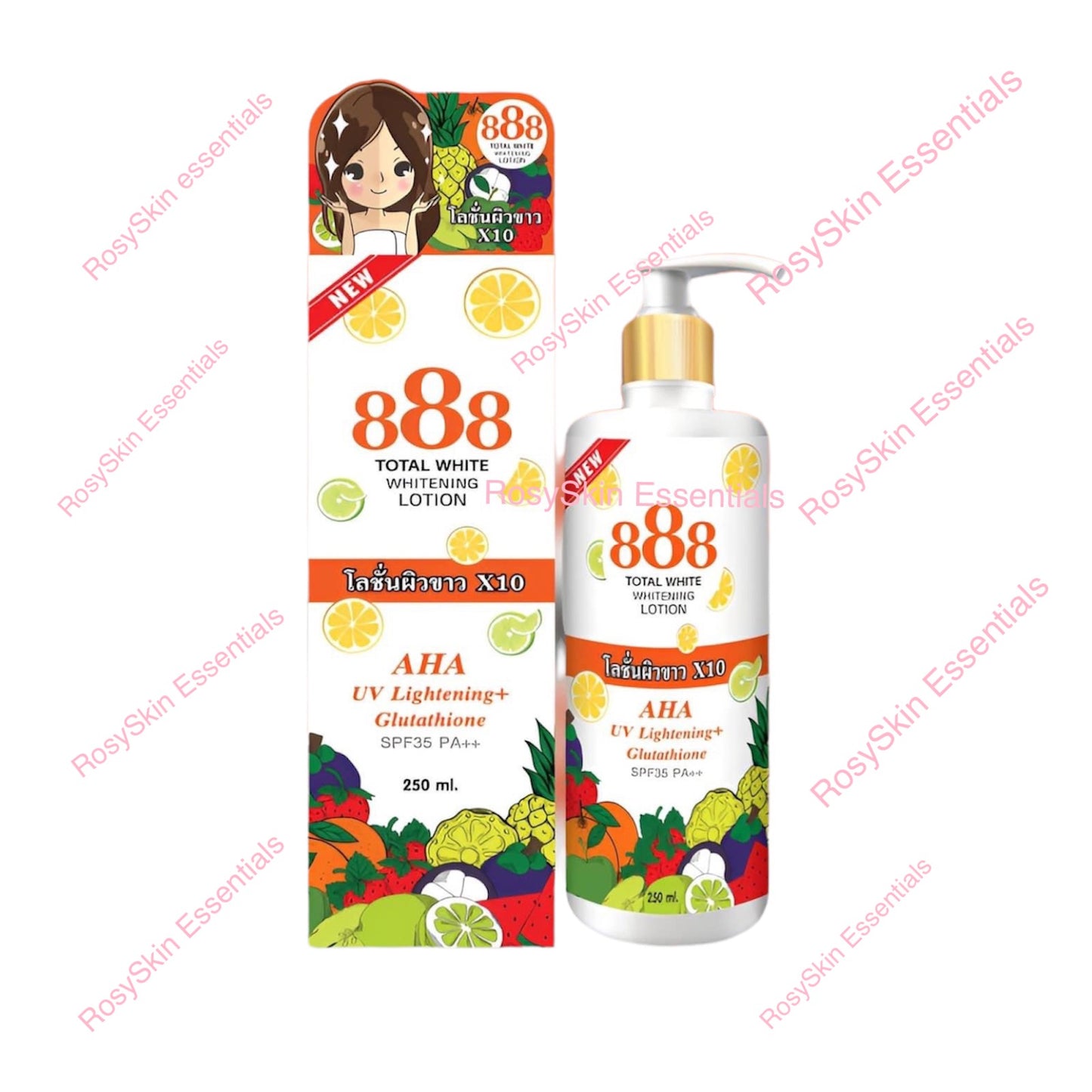 888 Total Whitening AHA UV lightening+ Glutathione SPF35 PA+++