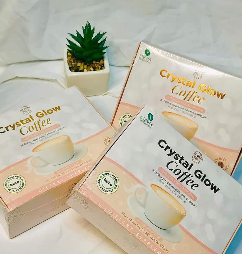 Crystal Glow Coffee White Chocolate Mocha 50,000mg Hydrolyzed Marine Collagen Mix, 10 Sachets