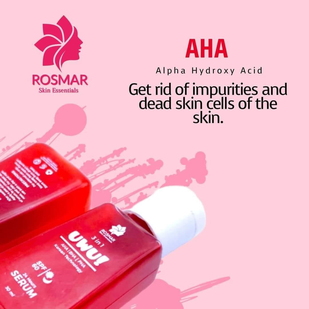 Rosmar-  3in1 UWU 24 Hours Serum W/SPF60 (AHA. BHA. PHA) -30ml