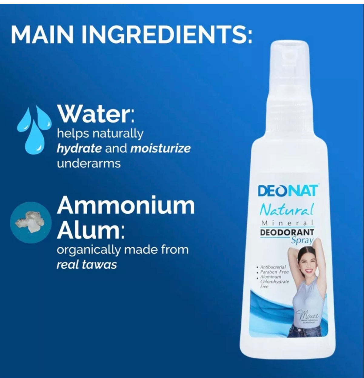 DEONAT Natural Mineral deodorant Spray (Blue) - Shop Essential Skin Care Products online | Natural Organic skin care products | ROSYSKIN ESSENTIALS LLC