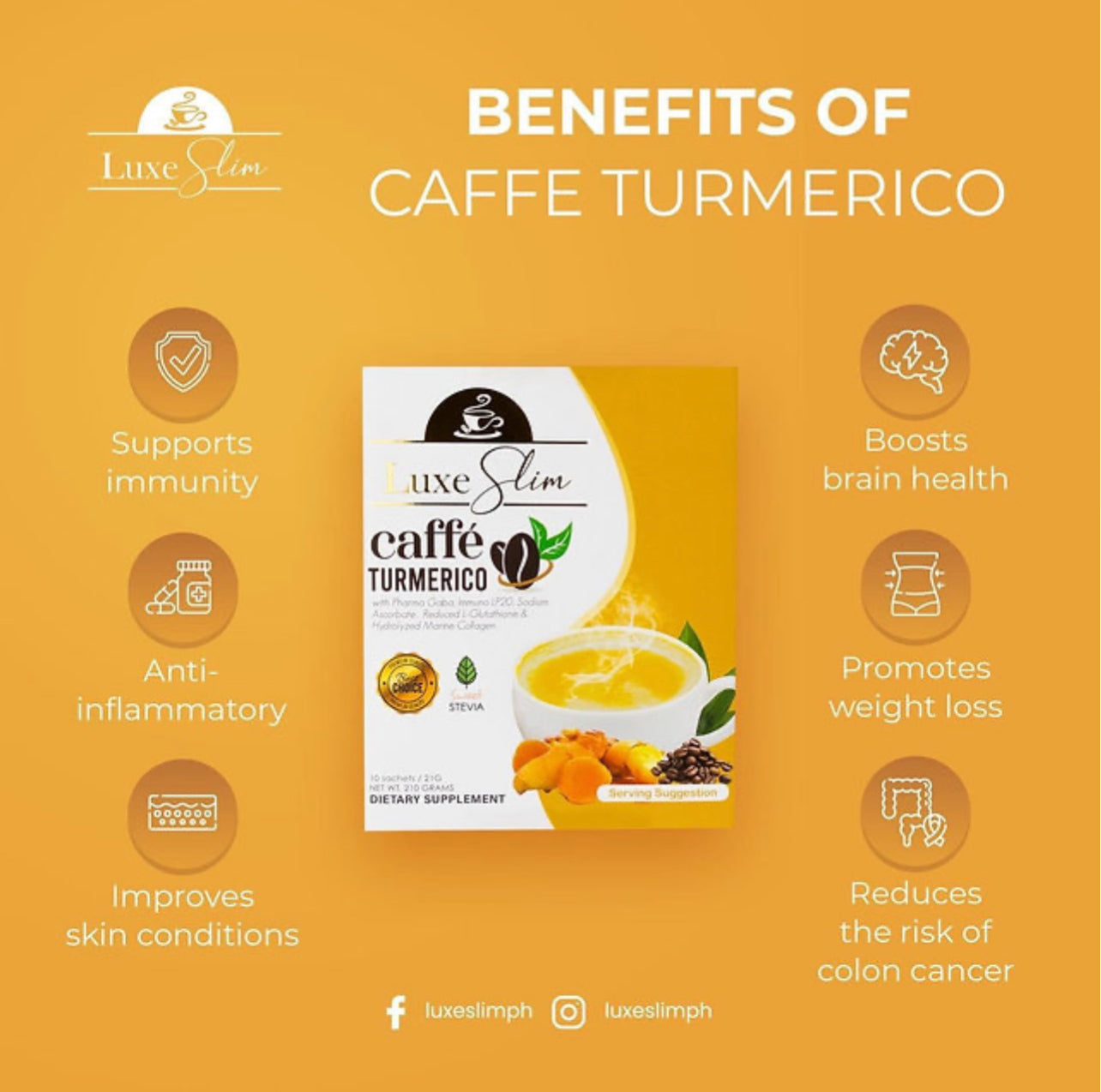 Luxe Slim Caffe Turmerico - Shop Essential Skin Care Products online | Natural Organic skin care products | ROSYSKIN ESSENTIALS LLC