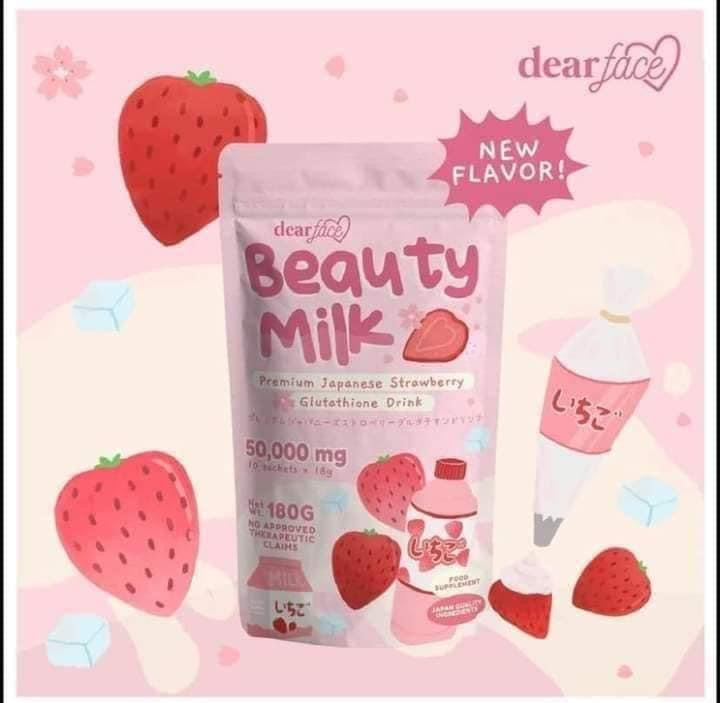 Dear face Beauty Milk Premium Japan Strawberry  Glutathione Drink