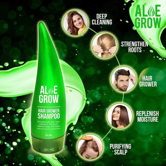 Aloe Grow Hair Grower Shampoo 300ml - Shop Essential Skin Care Products online | Natural Organic skin care products | ROSYSKIN ESSENTIALS LLC