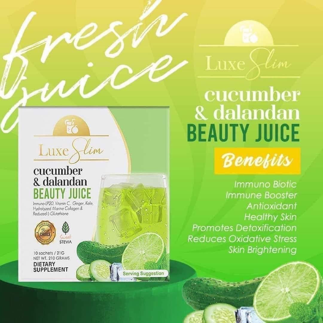 Luxe Slim Cucumber & Dalandan- BeautySlim Juice 10 x 21g - Shop Essential Skin Care Products online | Natural Organic skin care products | ROSYSKIN ESSENTIALS LLC